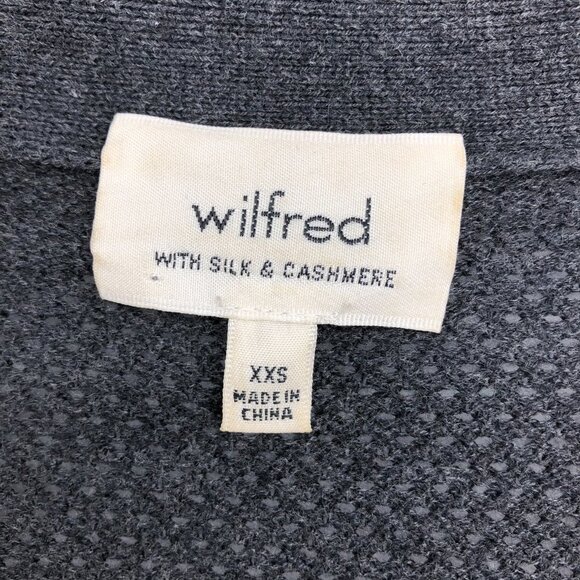 Aritzia Wilfred Grey Knit  Copernic Silk Cashmere Open Cardigan size XXS - Picture 6 of 16